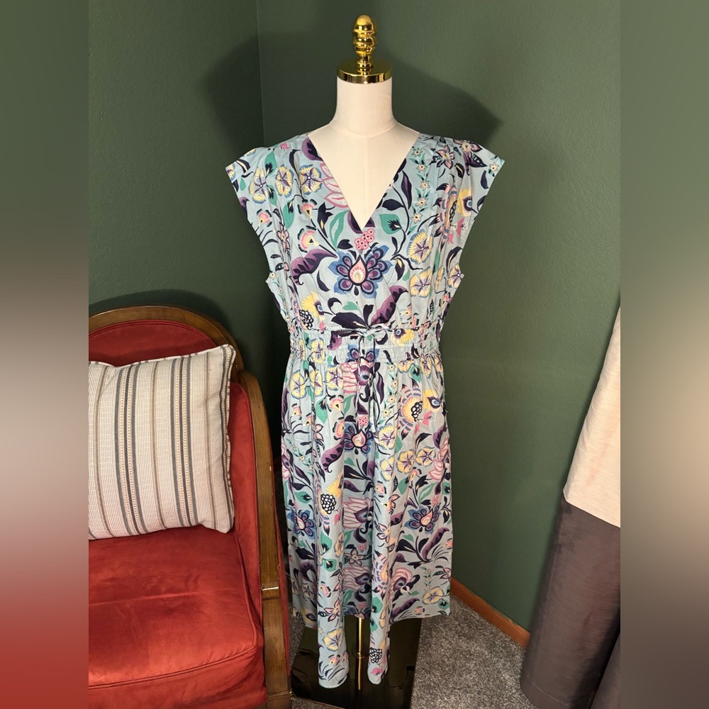 New Talbots Multicolor Floral Midi Dress
